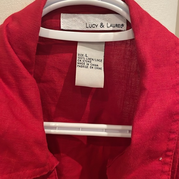 Red Linen shirt - Picture 2 of 7